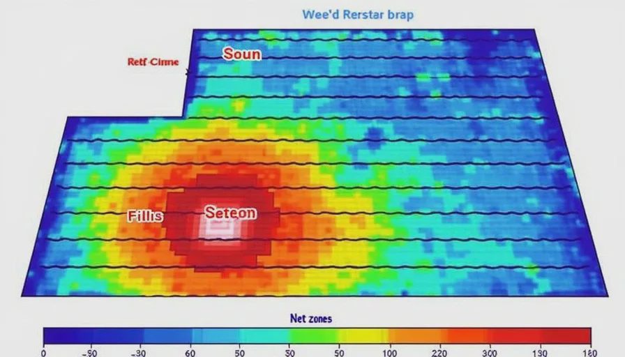 Moisture map showing wet insulation on flat roof.