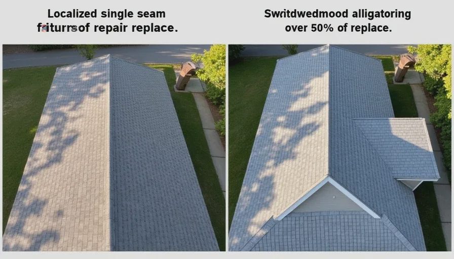 Five-factor flat roof repair vs replace decision matrix.