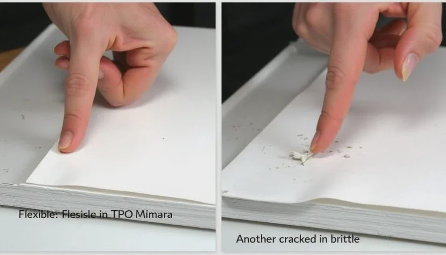 Flexible vs brittle TPO membrane comparison.