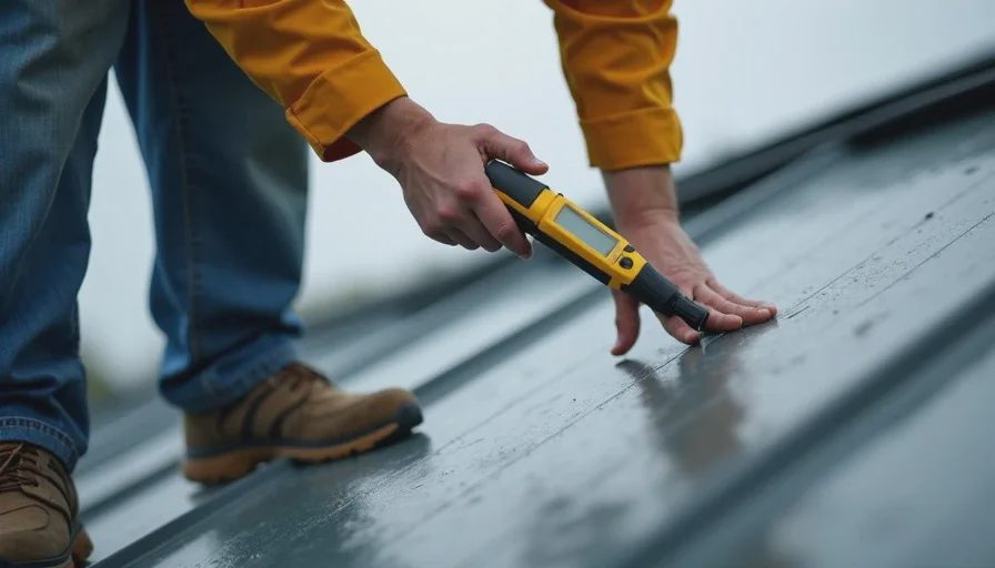 Coated roof vs weathered roof side-by-side.