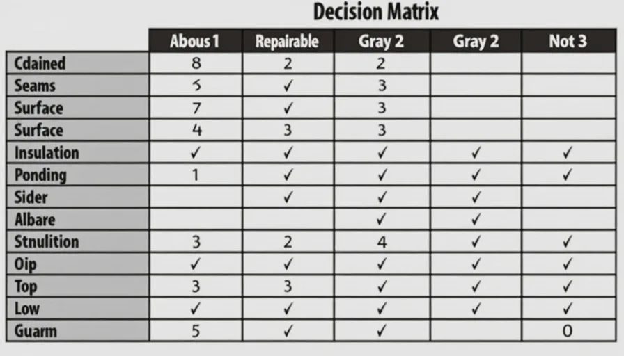 TPO repair vs replace decision matrix.