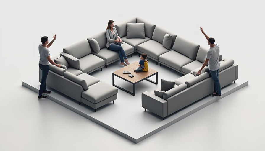 Visual context for sectional couches
