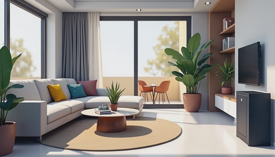 Visual context for bloom air purifier accent table
