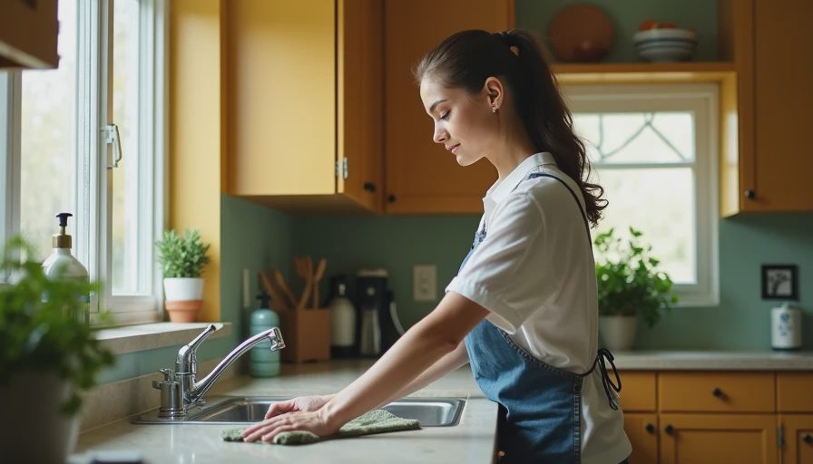 Visual context for how to clean stone countertops